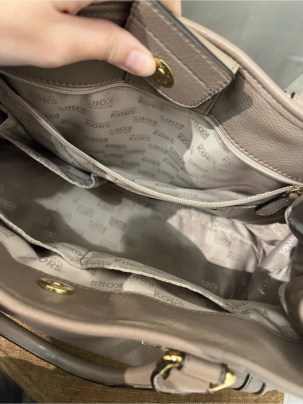 Michael Kors Hudson grey satchel bag